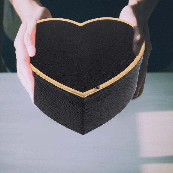 FOMIYES 3Pcs Romantic Heart Shaped Box Black Grayboard for Ladies Perfume and Lipstick Special Occasions