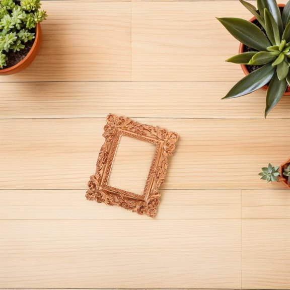 FOMIYES 3Pcs Mini Vintage Resin Picture Frame Plated Gold for Professional Nail Art Photography and Display