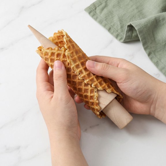FOMIYES Brown Wood Cone Roller Easy Use for Homemade Desserts and Baking