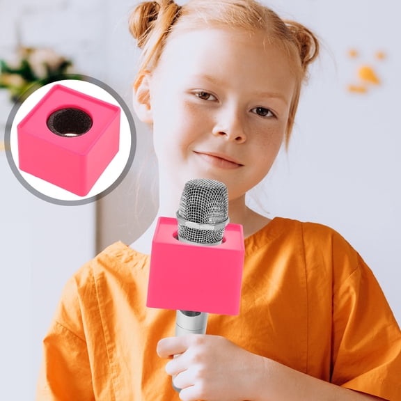 FOMIYES 3Pcs Pink Podcast Microphone Flag Station Durable ABS Material with Large Logo Surface