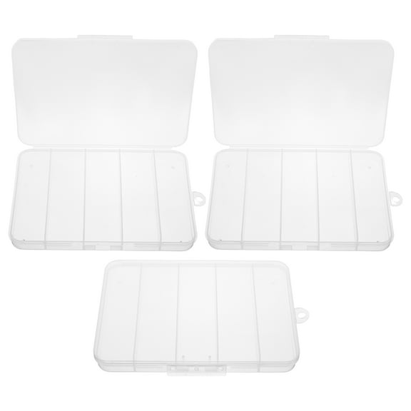FOMIYES 3Pcs Plastic Storage Case Clear Organizer for DIY Small Parts and Jewelry Accessories