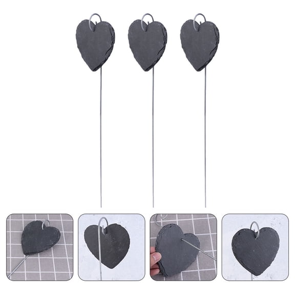 FOMIYES 3Pcs Slate Flower Identifying Boards Black Plant Labels for Garden Use and Plant Category Marking