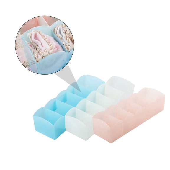 FOMIYES 3Pcs Socks and Underwear Organizer Boxes Plastic Stackable Storage in Assorted Colors