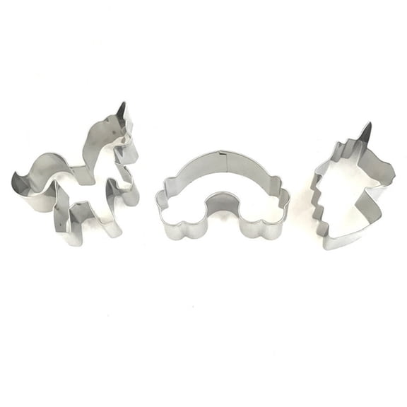 FOMIYES 3Pcs Plated Silver Cookie Cutters Stainless Steel Cartoon Baking Tools for Cutting Fondant Dough and Biscuits