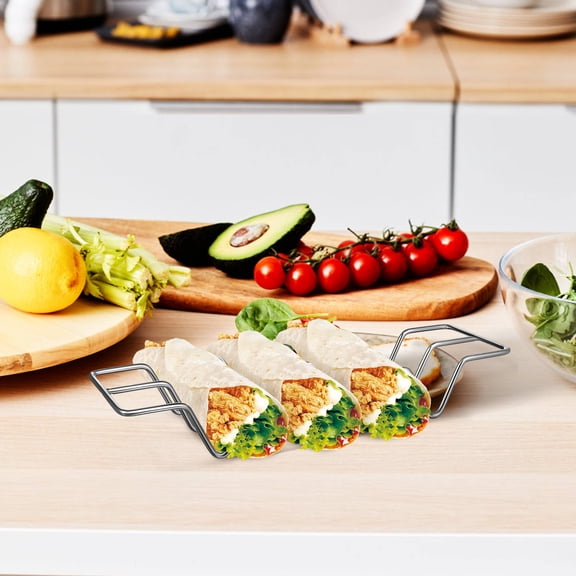 FOMIYES 3Pcs Versatile Stainless Steel Taco Holder Rack for Baking Tacos and Tortillas