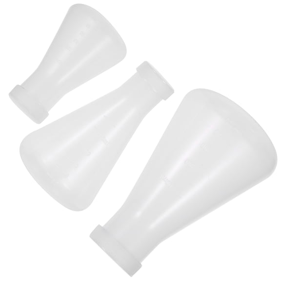 FOMIYES 3Pcs Transparent Conical Flask Set with Scale Line for Chemistry and Science Applications