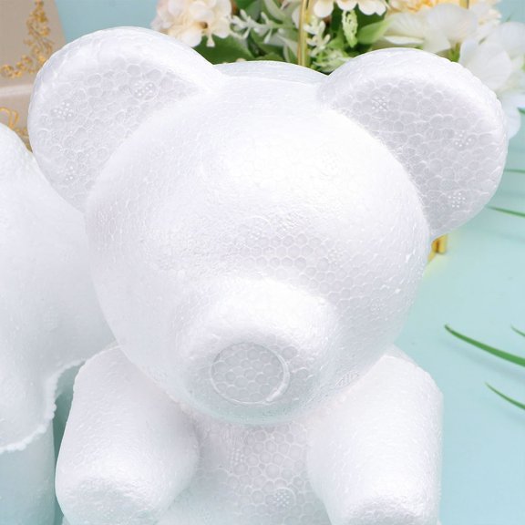 FOMIYES 3Pcs White Bear Shape Foam Molds for Desktop Decor Durable DIY Craft Balls