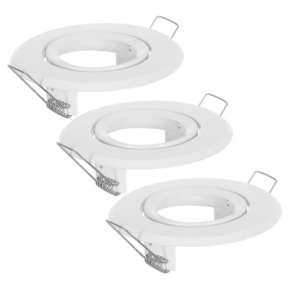 FOMIYES 3Pcs White Ceiling Light Fixture Spotlight Frame Iron Recessed Light Trim for Lamp Use