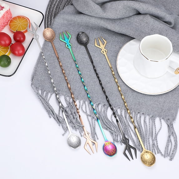 FOMIYES 3Pcs Wine Stirring Stick For Cocktails 304 Stainless Steel Dual Head Spiral Pattern