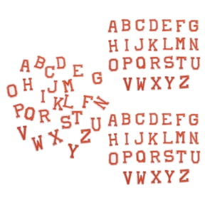 FOMIYES 3 Sets Orange Felt Alphabet Letters Iron- Patches Soft Embroidered Applique for Sewing Clothes, Bags, Jackets