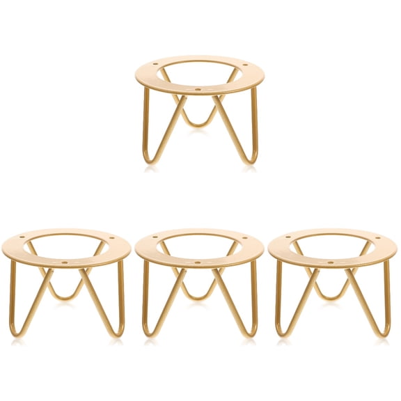 FOMIYES Iron Plate Stand Golden Square 4Pcs 4.72X4.72X3.14in Home Furniture