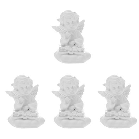 FOMIYES Resin White Angel Figure Statue Home Decoration 4Pcs 2.8x1.9x1.8In