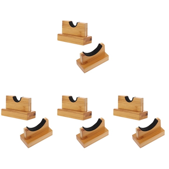 FOMIYES Wood Baseball Bat Rack Display Stand in Black Holds 4 Pairs Wooden Holder