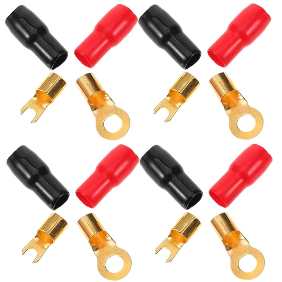 FOMIYES 4 Pairs Copper Fork Speaker Connectors for Car Audio Systems, Car Stereo Wire Terminal Crimp Connectors