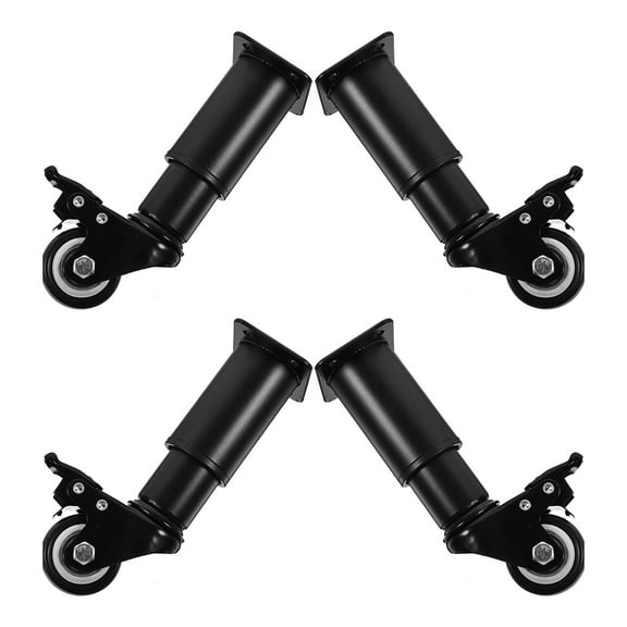 FOMIYES  4 Pcs Adjustable Heavy Duty Feet Small Caster Wheels Office Shopping Black
