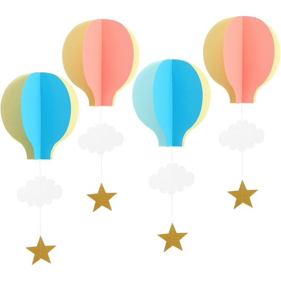 FOMIYES 4 Pcs Clouds Balloon Paper Garland Decor Hot Hanging Decoration Bride