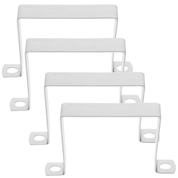 FOMIYES 4 Pcs Pipe Holder Bracket 15.00X10.00X2.00CM Silver