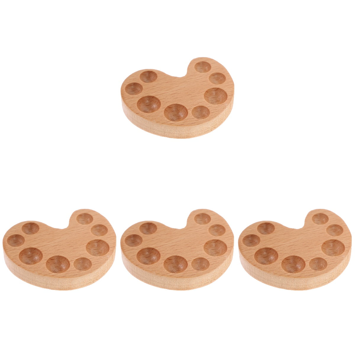 FOMIYES Watercolor Pigment Box Wood Light Brown 4Pcs 2.4x1.8in ...