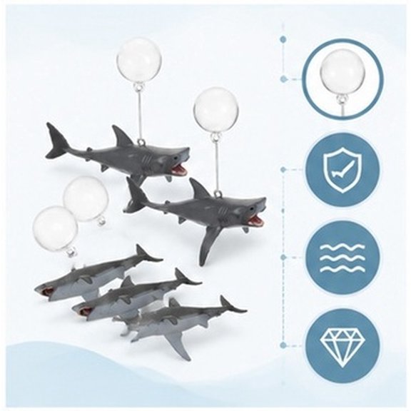 FOMIYES Floating Shark Aquarium Ornament 4 Sets with Easy Cleaning Pvc