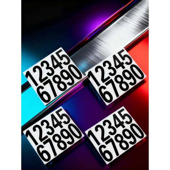 FOMIYES 4 Sets Number Digits Decal Reflective Stickers for Address Mailbox