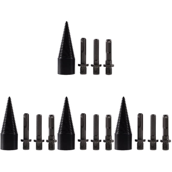 FOMIYES Carbon Steel Drill Bits Black 4Set For Men Handyworkers Firewood Drilling Log Splitting