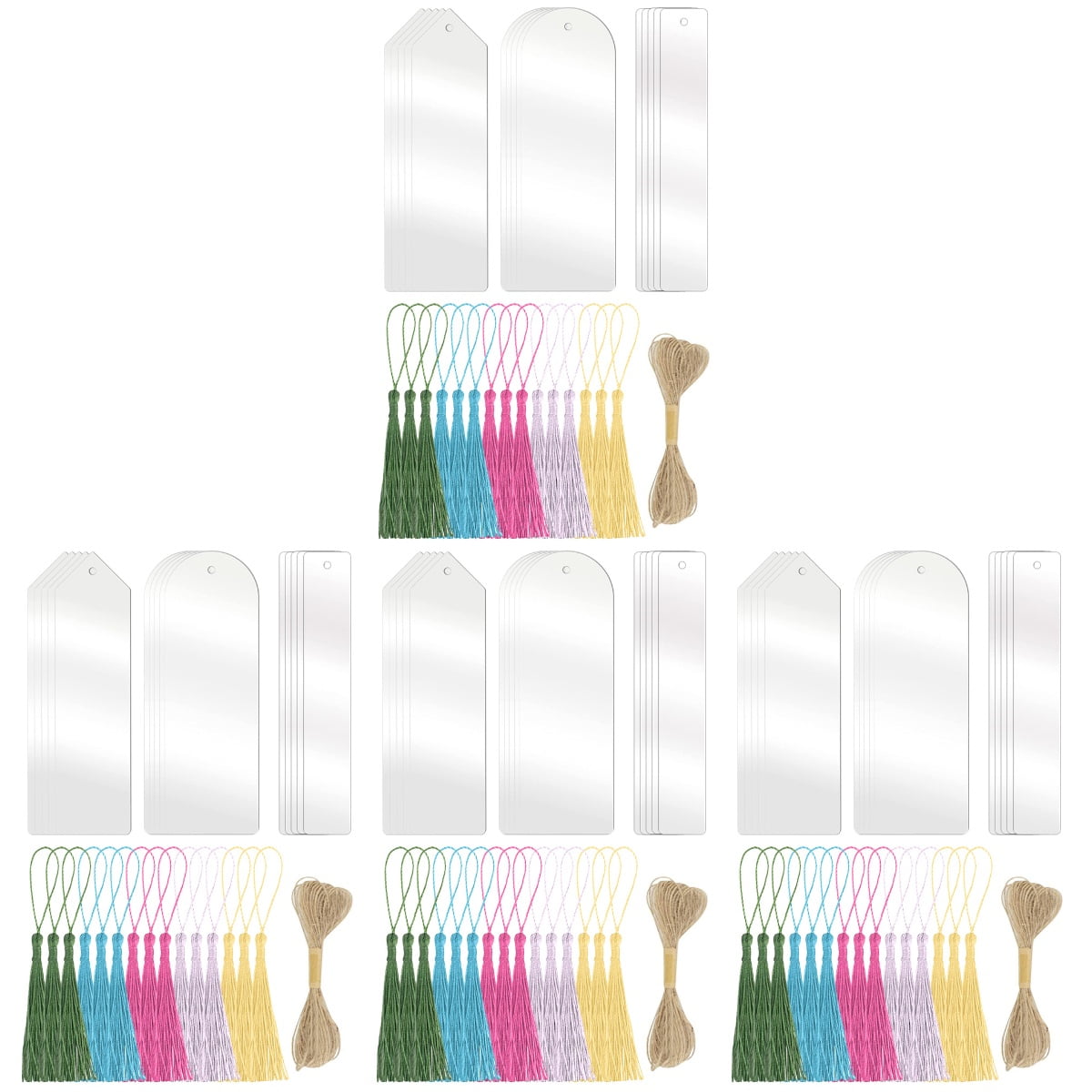 FOMIYES Acrylic Bookmarks for Students, 4-Pack, Reading Accessories, 5.9 x 1.9 Inches Each