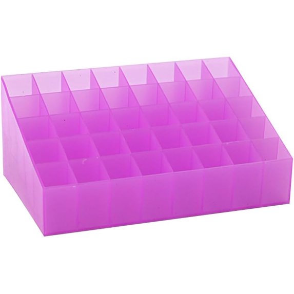 FOMIYES 40 Box 4 Rows Lipstick Holder Clear Lip Gloss Makeup Brush Holder 40 Slots Makeup Holder Cosmetic Case Lip Tint Lipstick Storage Case Dressing Table Storage Box Purple