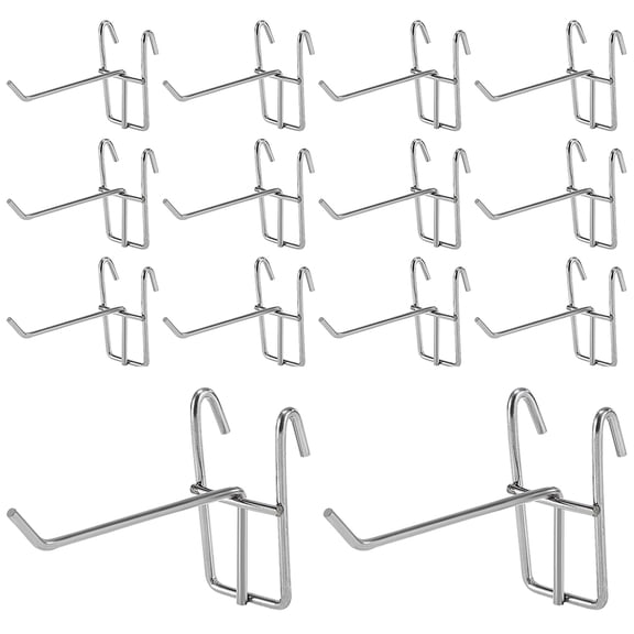 FOMIYES 40 Pcs Mounted Grid Wall Shelf Hook Versatile Hook 15.00X6.00X3.00CM Silver