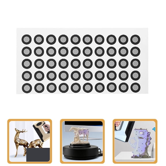FOMIYES 400 Pieces Black 3D Scanner Calibration Dots High Contrast Reflective Markers for Accurate and Precise 3D Scanning