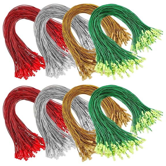 FOMIYES 400Pcs Christmas Ornament Strings Gold Silver Green Red Polyester Hanging Ropes for Tree Ornaments