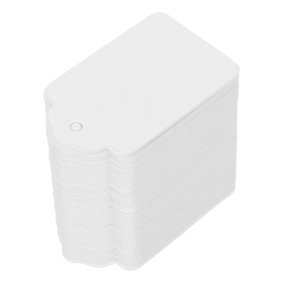 FOMIYES 400Pcs White Paper Clothing Label Cards with Writable Space for Retail and Sale
