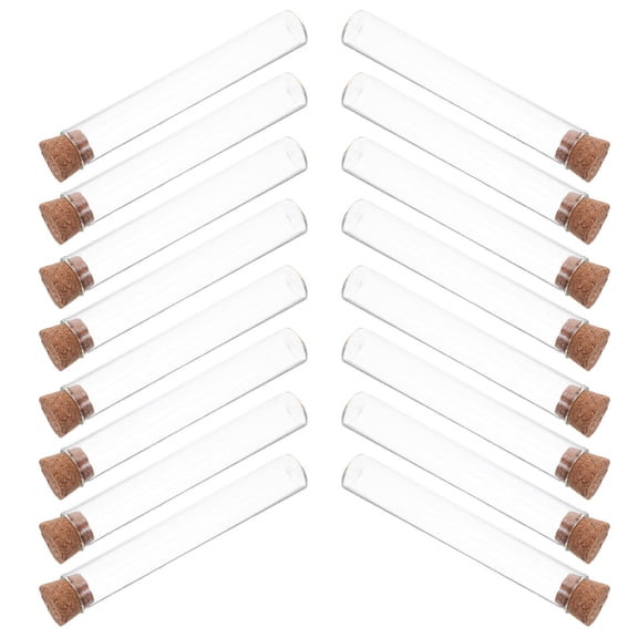 FOMIYES 40Pcs Flat Bottom Glass Tube Vials with Cork Lid for Home Display and Creative Craft Storage