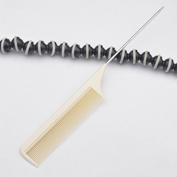 FOMIYES 4PCS Steel Needle Tail Comb Hair Coloring Parting Comb for Professional Use Beige