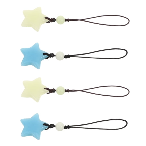 FOMIYES 4-Pack Assorted Color Star Phone Charms with Glow-in-the-Dark Pendants for Mobile Phone Accessories and Keychains