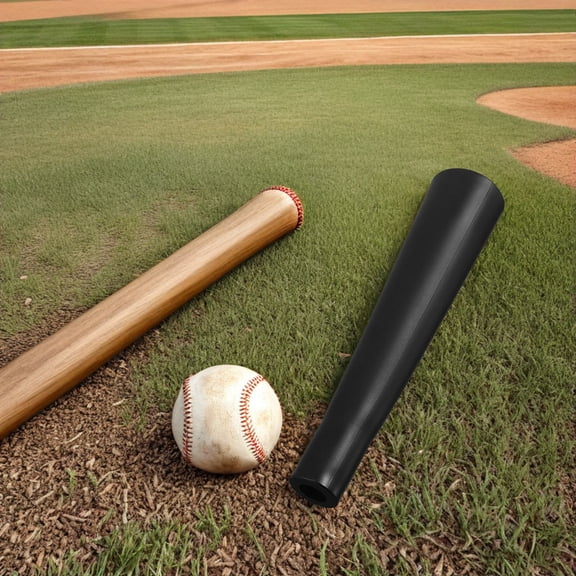 FOMIYES 4Pcs Baseball Practice Tee Rubber Topper with Bell Tube Design for Accurate Hitting Black