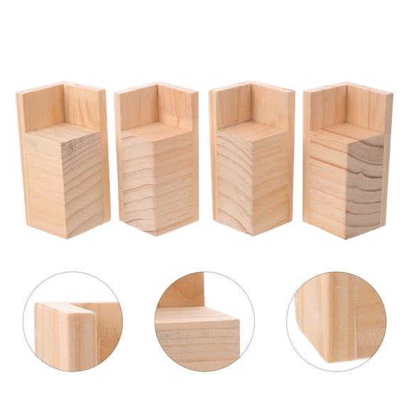 FOMIYES Wooden Furniture Risers, Beige, Home Use, Elevate Bed for Extra Storage, 4Pcs