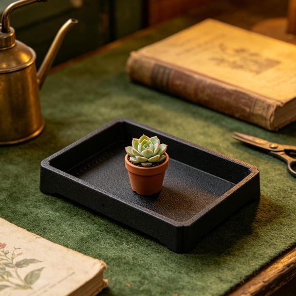 FOMIYES Durable Resin Rectangular Trays - Indoor Plant Drainage 4Pcs