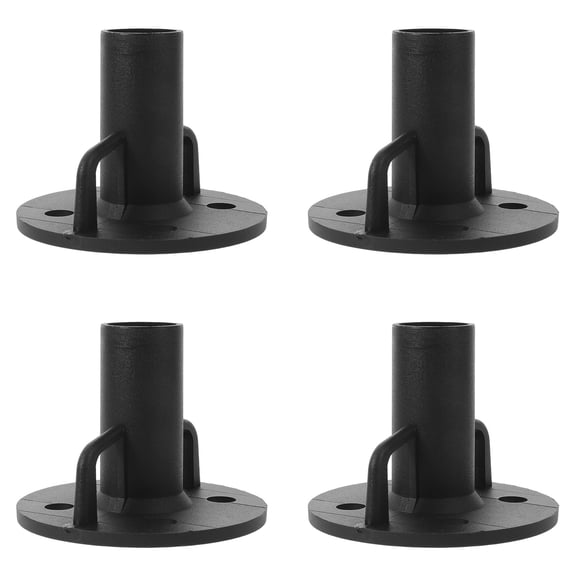 FOMIYES 4Pcs Black Canopy Tent Pole End Bracket Durable Base Plate for Backyard and Camping