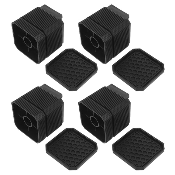 FOMIYES 4Pcs Desk Leg Riser Black Furniture Height Adjusters for Raising Table and Chair Bottom Feet
