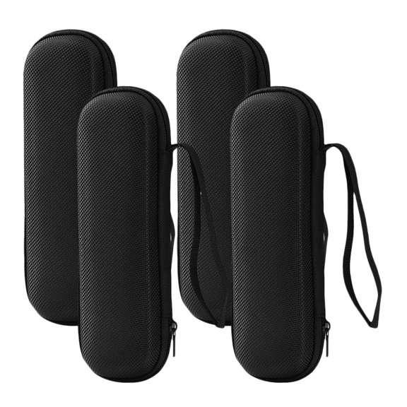 FOMIYES 4Pcs Earphones Pouches for Media Players Compartmentalized Design Black EVA