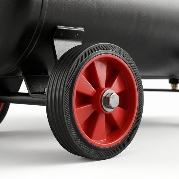 FOMIYES 4Pcs Easy Install Red 5 Inch Air Compressor Caster Wheels with Heavy Duty Stability and Quiet Performance