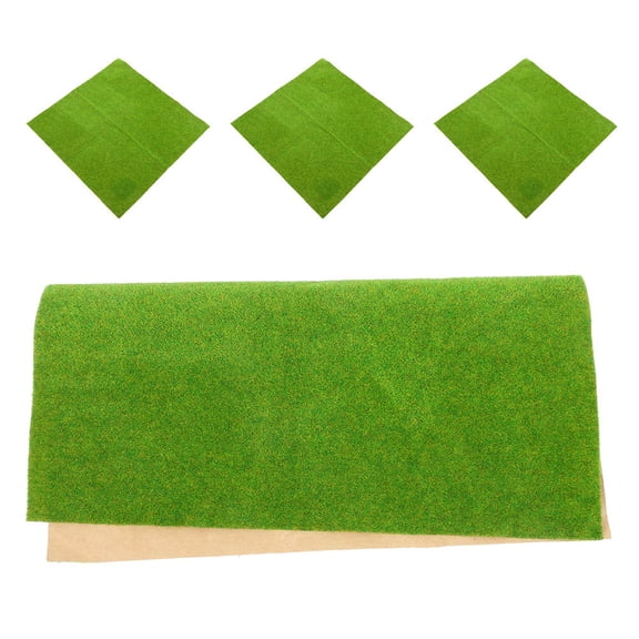 FOMIYES 4Pcs Artificial Grass Pad for Crafts Green Turf Decor for Sand Table Models