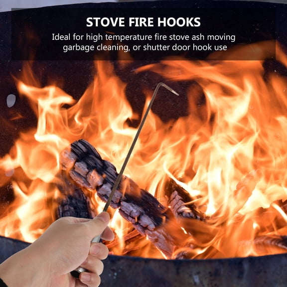 FOMIYES 4Pcs Fire Pit Poker Ash Removing Hooks Made of Stainless Steel for Barbecue Use