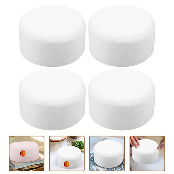 FOMIYES 4Pcs Foams Cake Dummy White Foam Cake Decorating Practice for Beginners