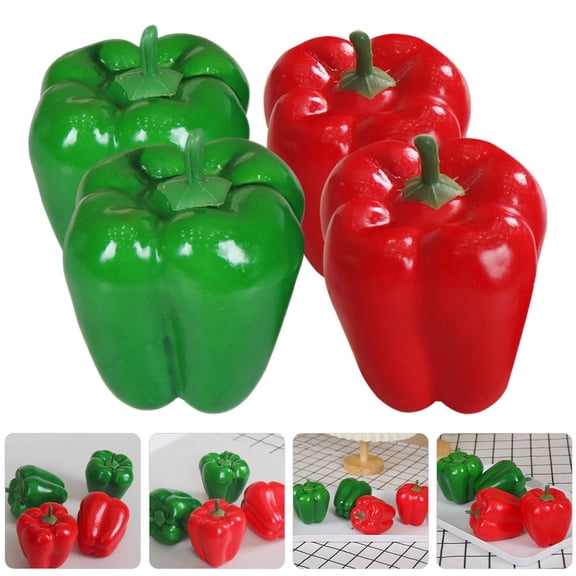 FOMIYES 4Pcs Lifelike Foam Pepper Ornaments for Supermarket Home and Photography Use
