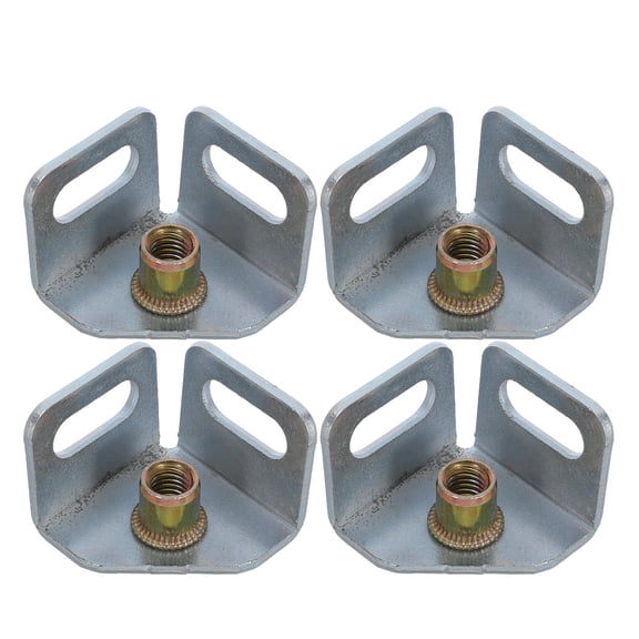 FOMIYES 4Pcs Plated Silver Steel Shelf Caster Adapter Plate with Thread for Garage and Workshop Shelving