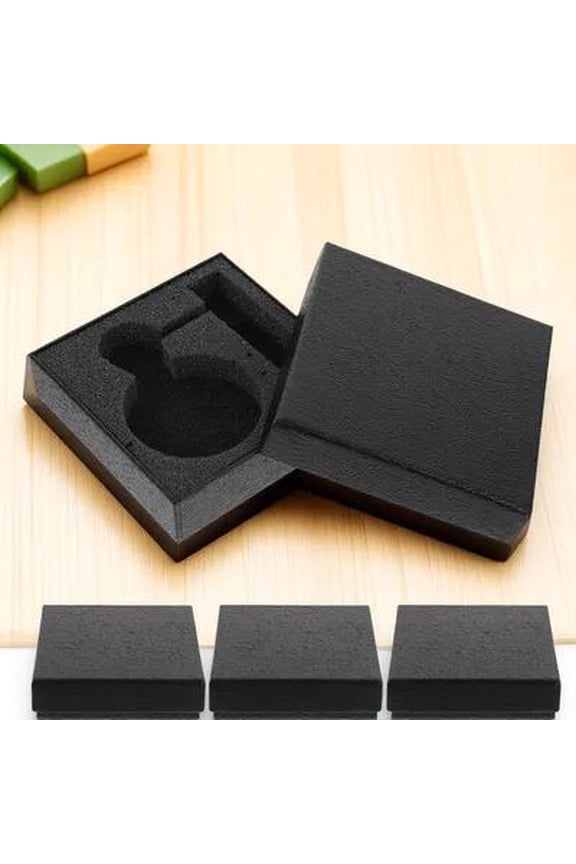 4Pcs Mens Watch Box Black Pocket Watch Holder with Removable Cushion for Storage