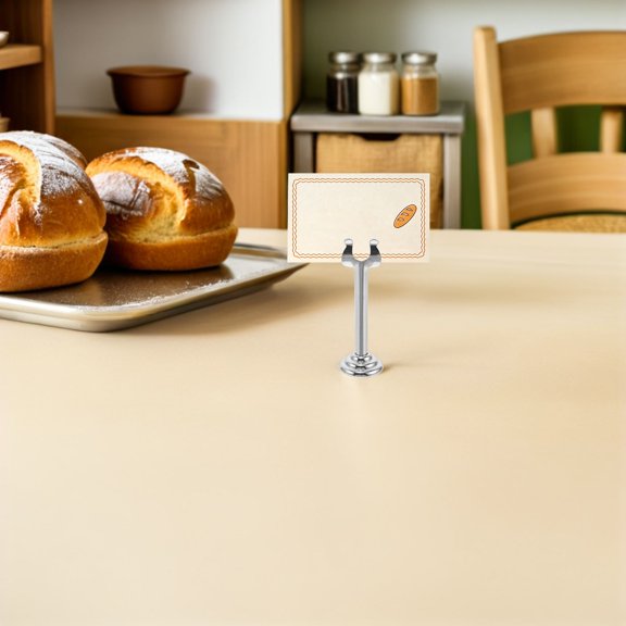 FOMIYES 4Pcs Metal Table Sign Holder Plated Silver Minimalist Design for Wedding Restaurant Menu and Seating Cards