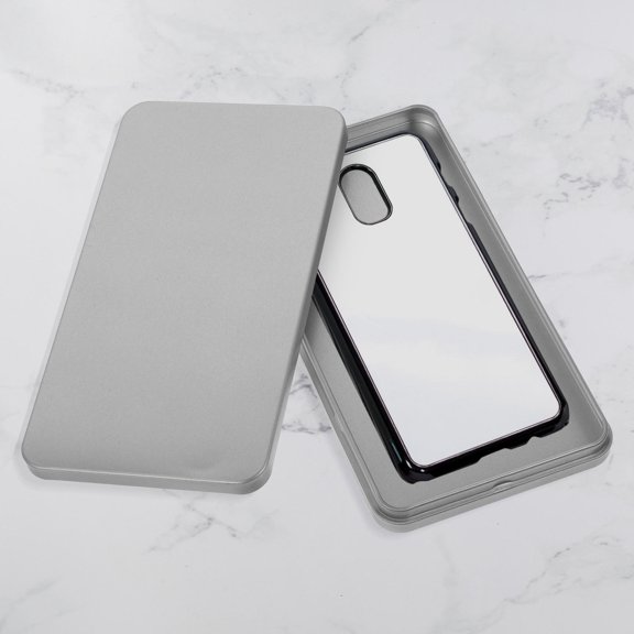 FOMIYES Practical Plated Silver Metal Phone Protector Box for Tempered Glass 4Pcs