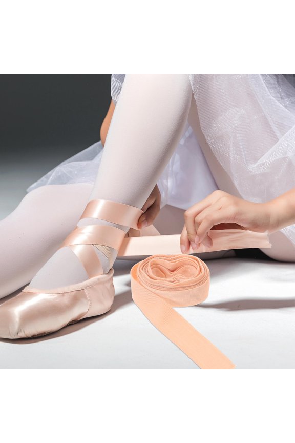 4Pcs Pink Ballet Pointe Shoes Ribbon Wide Canvas Ballet Shoe Straps for Dance Performance